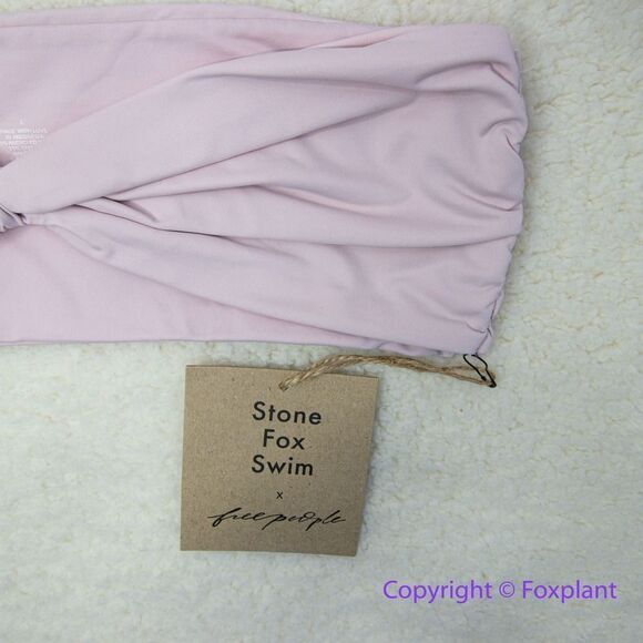 NEW Stone Fox Swim x Free People lele knotted bandeau bikini top, size L - Picture 3 of 6
